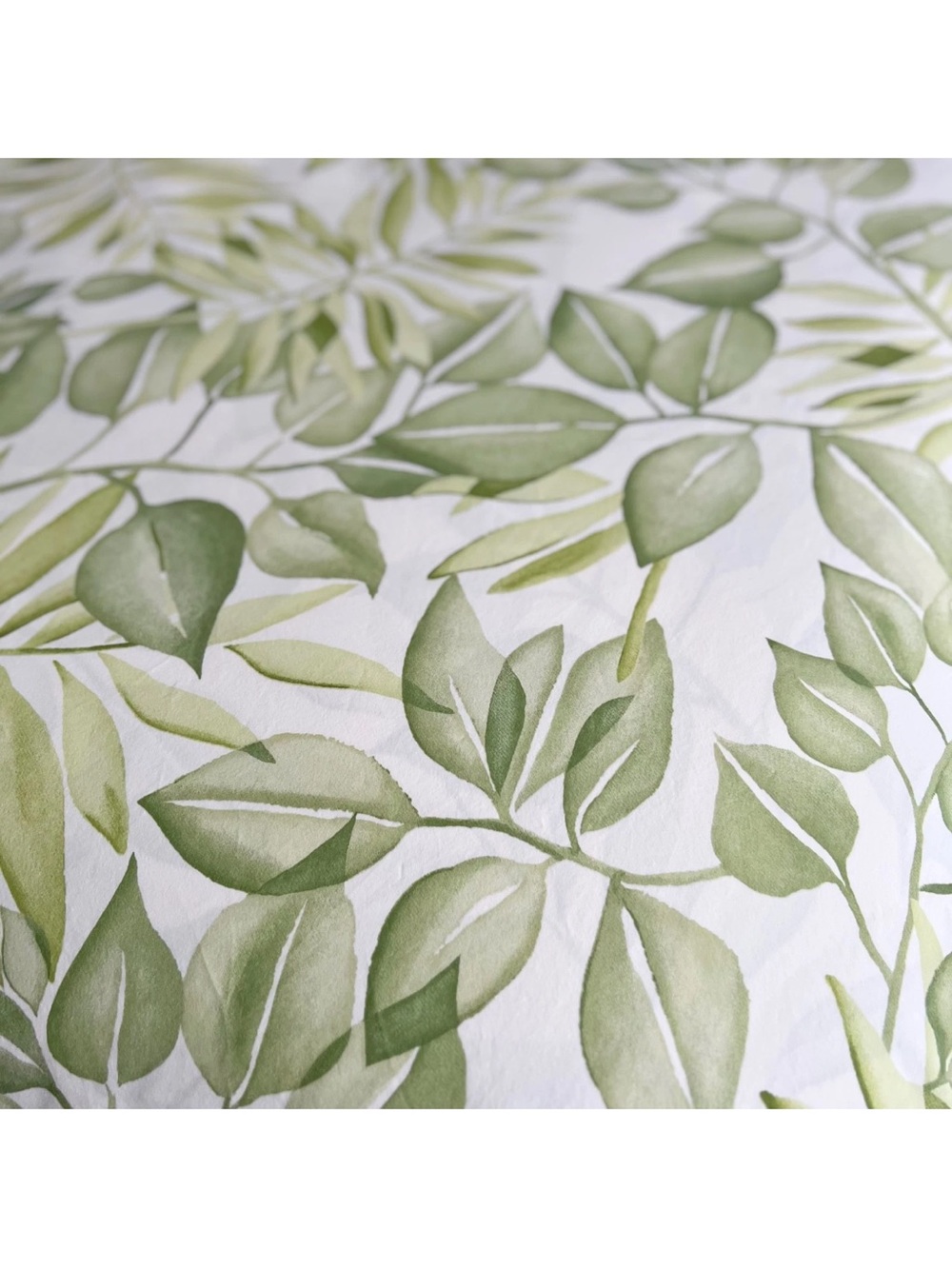 Pottery Barn Overlapping Leaves KING Duvet Cover Tropical Palm Leaf Green Cotton